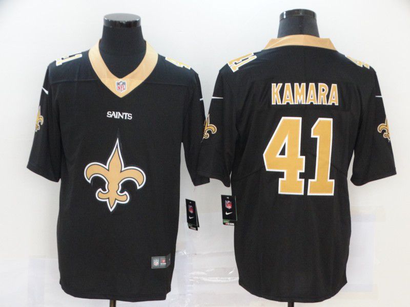 Men New Orleans Saints 41 Kamara Black Nike Team logo fashion NFL Jersey